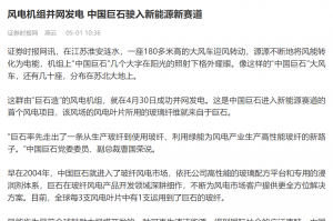 时报：风电机组并网发电 中国888集团驶入新能源新赛道